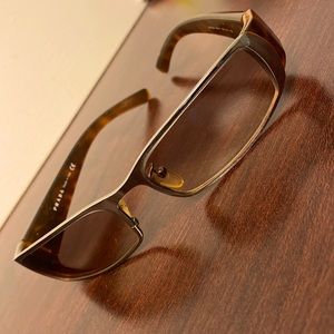Vintage Prada Sunglasses Metal Floral Tortoise shell look, brown & chrome